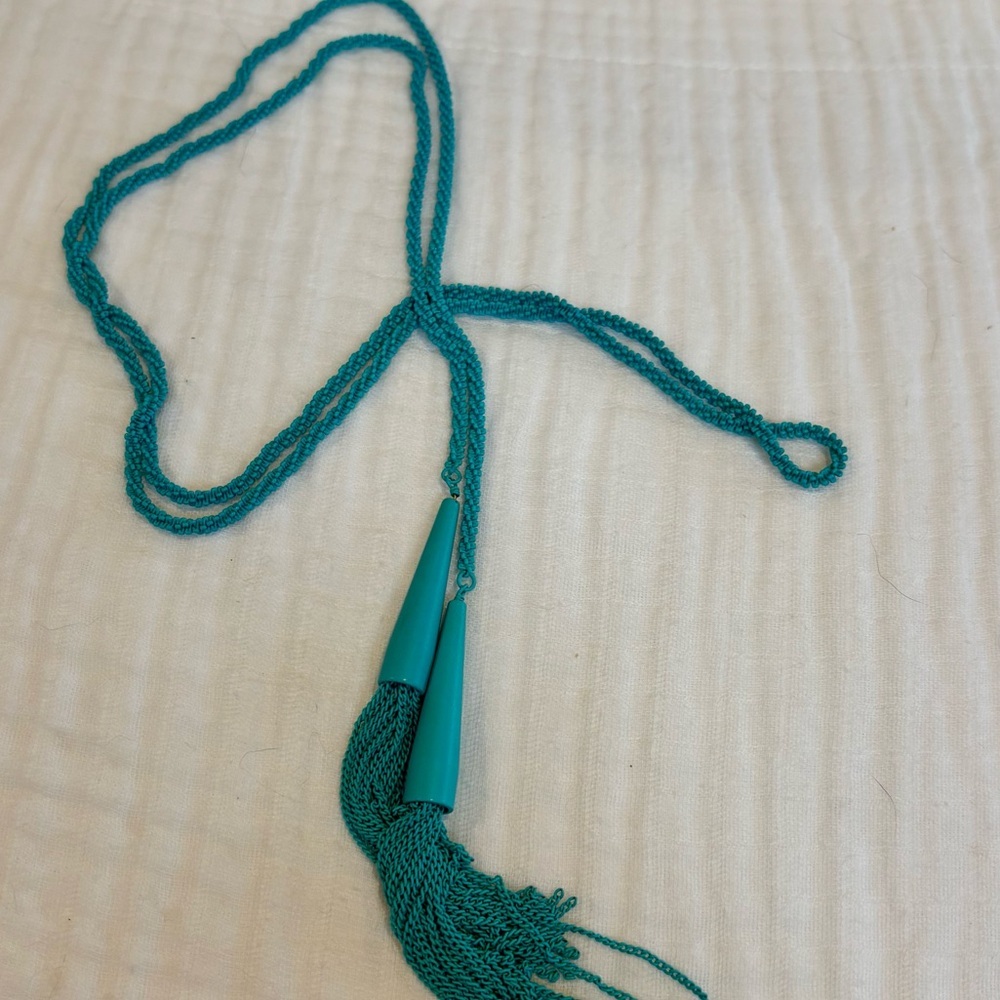 Kendra Scott Phara Tassel Necklace in Matte Teal